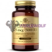 Vitamin D3 125 mcгр x 5000 IU (100 шт), Solgar